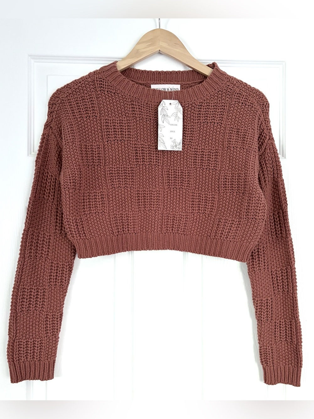 NWT Willow & Wind Cropped Chunky Knit Sweater Size XS